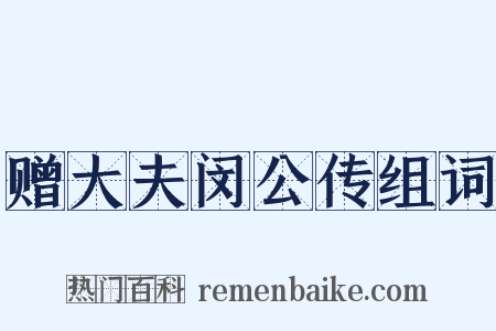 赠大夫闵公传组词是什么意思的图片